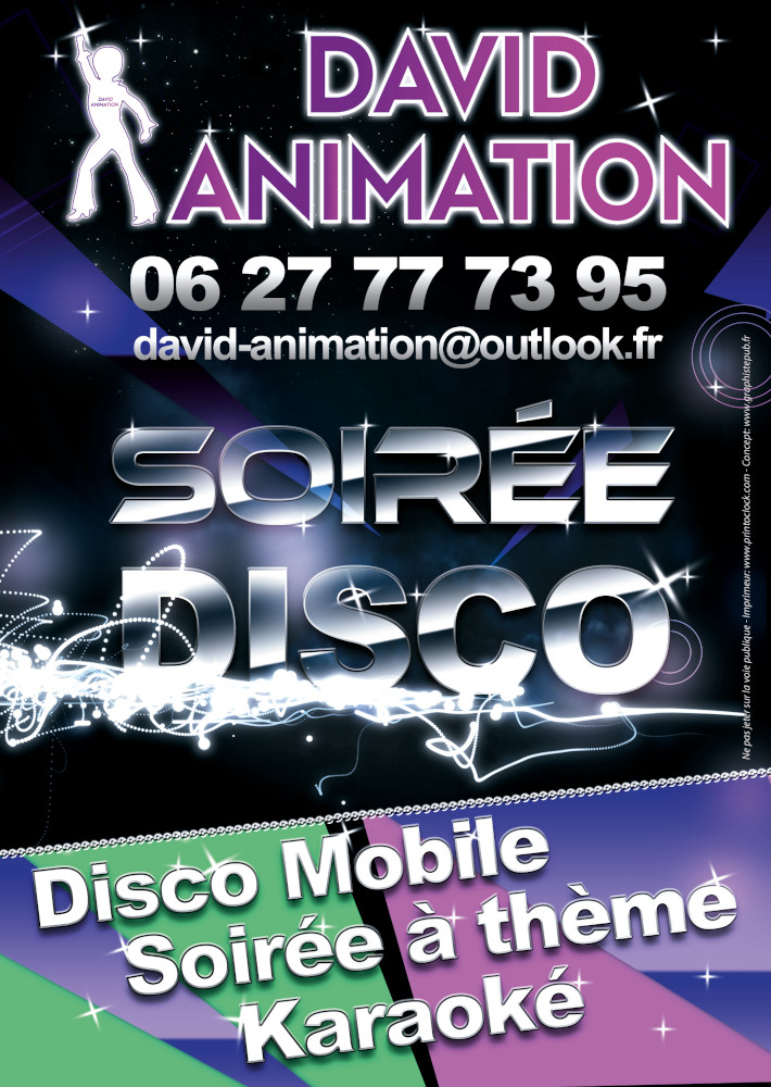 David Animation - Soirée Disco, karaoké, soirée à thème et dansante. David Animation - Soirée Disco, karaoké, soirée à thème et dansante.