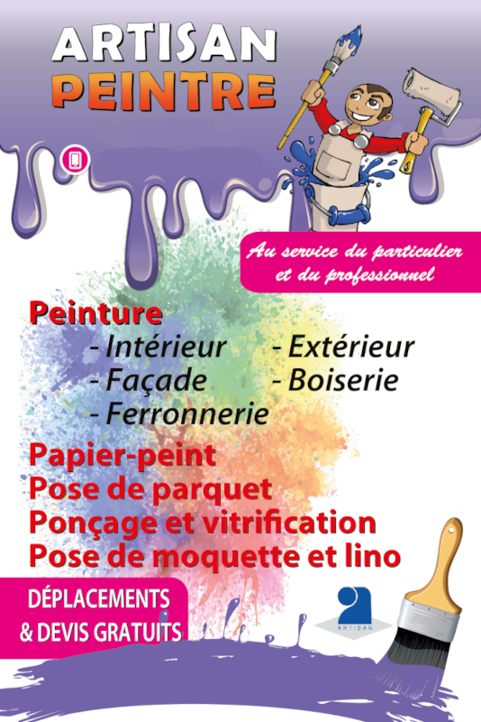 Maquette Flyer pour un artisan peintre Maquette Flyer pour un artisan peintre